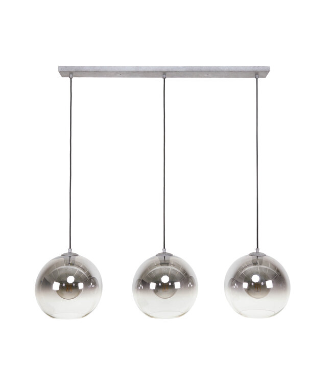 HELDR! Design-Pendelleuchte Sava 3L - Rauchglas/Transparent