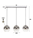HELDR! Design-Pendelleuchte Sava 3L - Rauchglas/Transparent