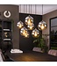 HELDR! Design-Pendelleuchte Sava 7L - Rauchglas/Transparent