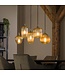 HELDR! Design-Pendelleuchte Tiana 5L - Bernstein Glas