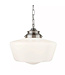 Searchlight Retro Pendelleuchte School House - Satinsilber/Opalglas