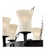 Searchlight Charaktervolle Pendelleuchte Cartwheel 8L - Schwarz/Satiniertes Glas
