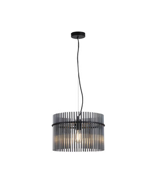 Searchlight Pendelleuchte Swizzle 1L XL - Schwarz/Rauchglas