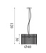 Searchlight Design Pendelleuchte Swizzle 1L XL - Schwarz/Rauchglas