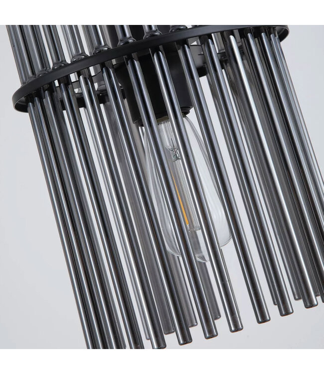 Searchlight Design Pendelleuchte Swizzle 1L - Schwarz/Rauchglas