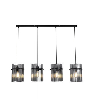 Searchlight Pendelleuchte Swizzle 4L - Schwarz/Rauchglas