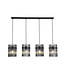 Searchlight Design Pendelleuchte Swizzle 4L - Schwarz/Rauchglas