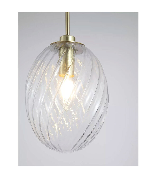 Searchlight Design Pendelleuchte Whirl 1L - Gold/Klar
