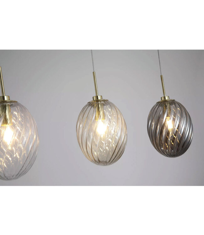 Searchlight Design Pendelleuchte Whirl 3L - Gold/Multicolor