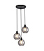 Searchlight Design Pendelleuchte Radiance 3L Rund - Schwarz/Rauchglas