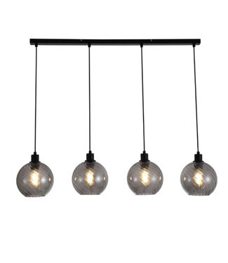 Searchlight Pendelleuchte Radiance 4L - Schwarz/Rauchglas