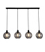 Searchlight Design Pendelleuchte Radiance 4L - Schwarz/Rauchglas
