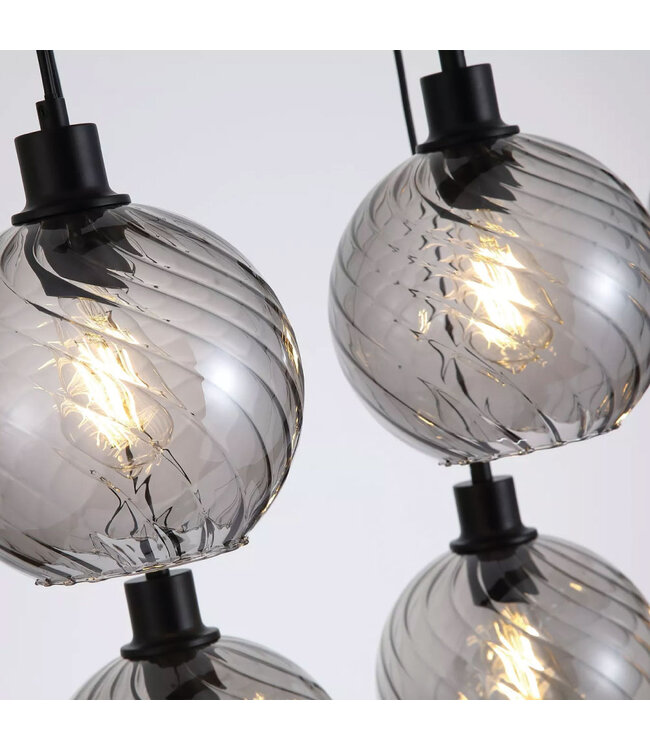 Searchlight Design Pendelleuchte Radiance 6L - Schwarz/Rauchglas