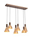 Searchlight Design LED Pendelleuchte Cannes 6L - Latte/Bernstein