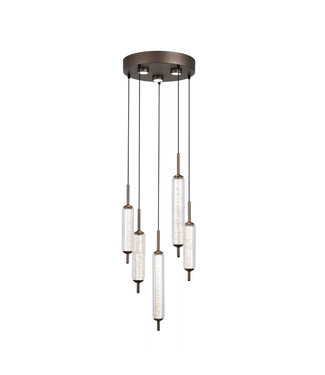 Searchlight Pendelleuchte Cattail 8L Rund - Latte/Klar
