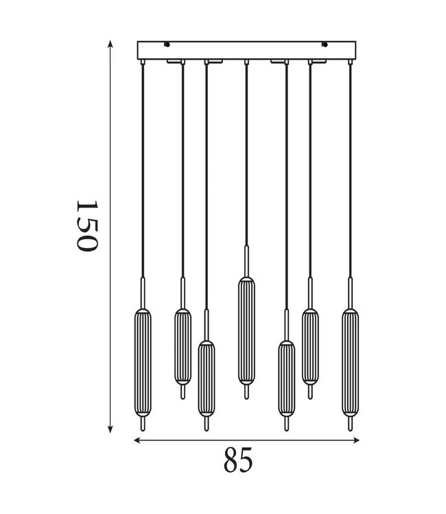 Searchlight Design LED Pendelleuchte Cattail 11L - Latte/Klar