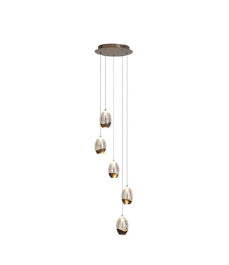 Searchlight Pendelleuchte Seeds 5L Rund - Latte/Champagner