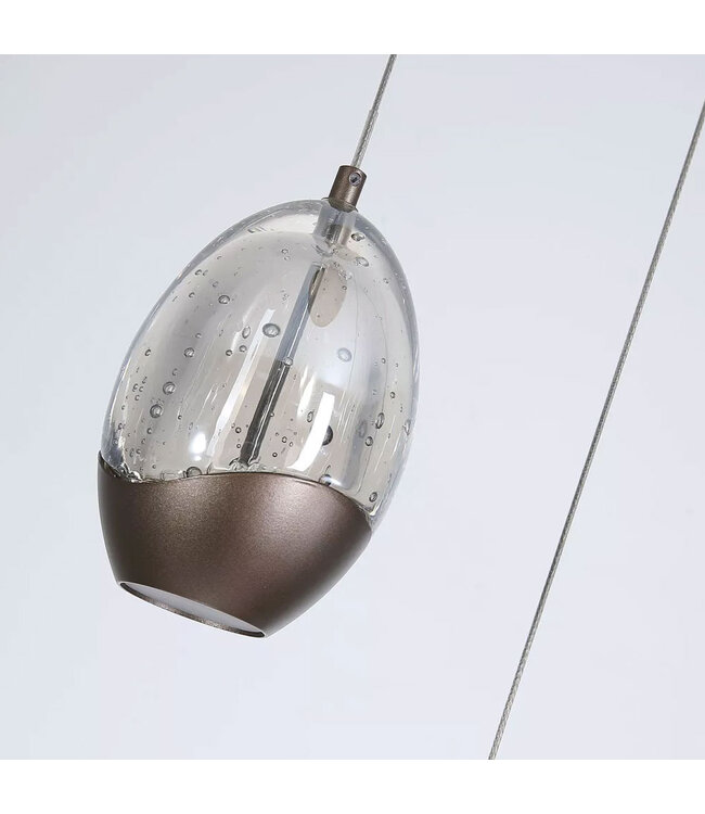 Searchlight Moderne LED Pendelleuchte Seeds 5L Rund - Latte/Champagner