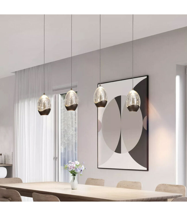 Searchlight Moderne LED Pendelleuchte Seeds 4L - Latte/Champagner