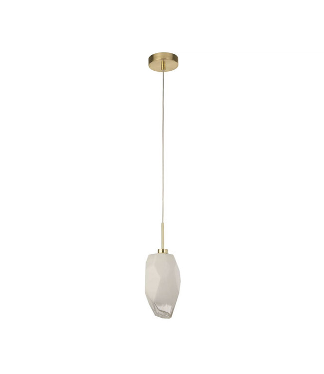 Searchlight Luxuriöse Pendelleuchte Rocky 1L - Gold/Klar