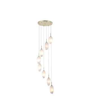 Searchlight Pendelleuchte Rocky 8L Rund - Gold/Rauchglas