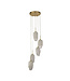 Searchlight Luxuriöse Pendelleuchte Rocky 5L Rund - Gold/Rauchglas