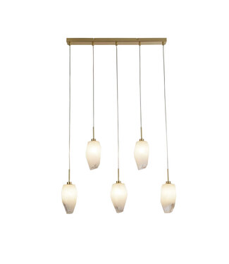 Searchlight Pendelleuchte Rocky 5L - Gold/Rauchglas