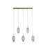 Searchlight Luxuriöse Pendelleuchte Rocky 5L - Gold/Rauchglas