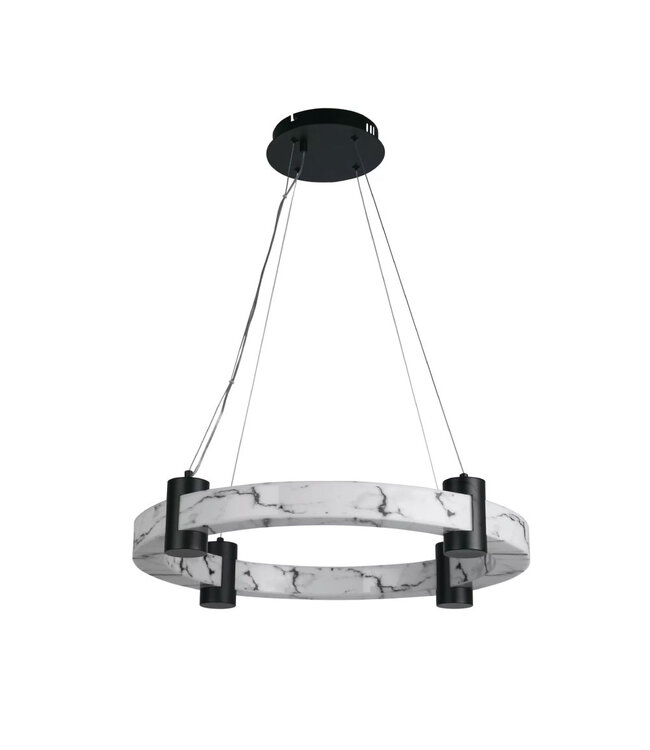 Searchlight Moderne LED Pendelleuchte Moonbeam 1L - Schwarz/Marmor