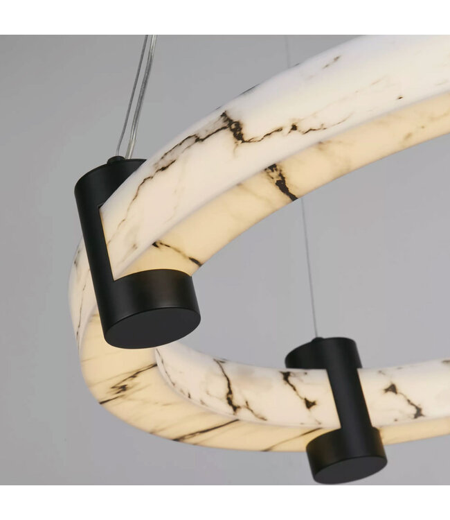 Searchlight Moderne LED Pendelleuchte Moonbeam 1L - Schwarz/Marmor