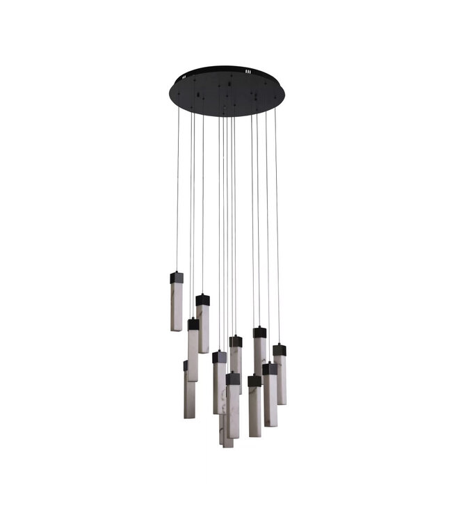 Searchlight Luxuriöse LED Pendelleuchte Moonbeam 13L - Schwarz/Marmor