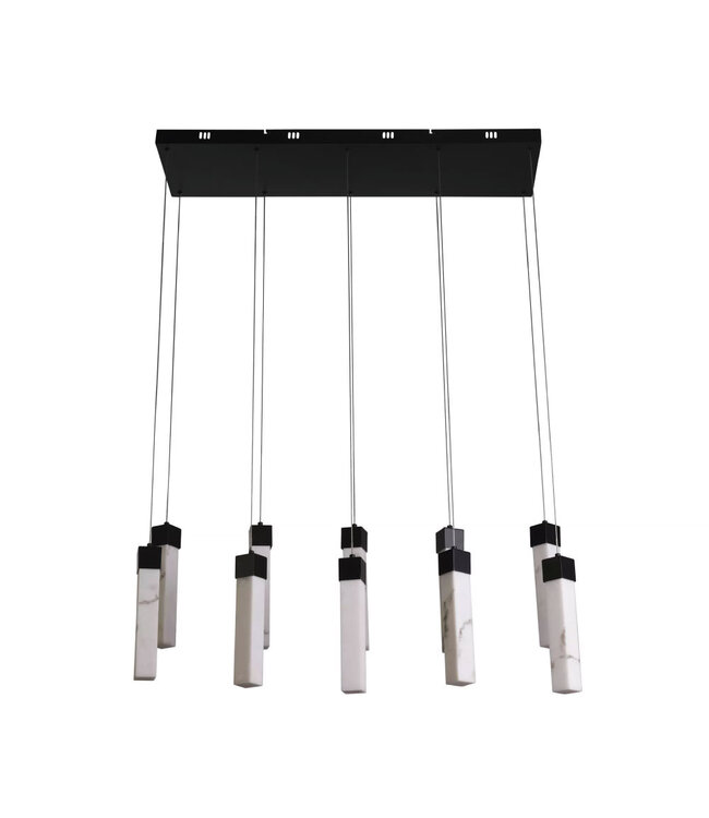 Searchlight Moderne LED Pendelleuchte Moonbeam 10L - Schwarz/Marmor