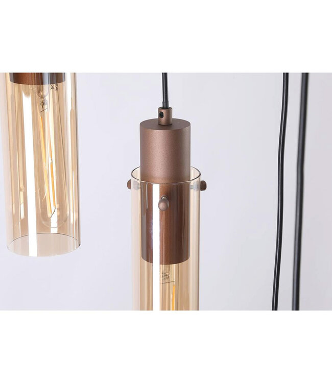 Searchlight Elegante Pendelleuchte Sweden II 8L Vide - Bernstein/Mokka