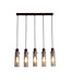 Searchlight Elegante Pendelleuchte Sweden II 5L - Bernstein/Mokka