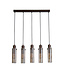Searchlight Elegante Pendelleuchte Sweden II 5L - Bernstein/Mokka