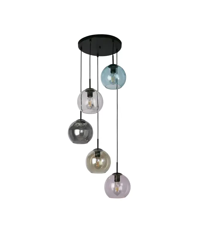 Searchlight Design Pendelleuchte Mardi Gras II 5L Vide - Multicolor