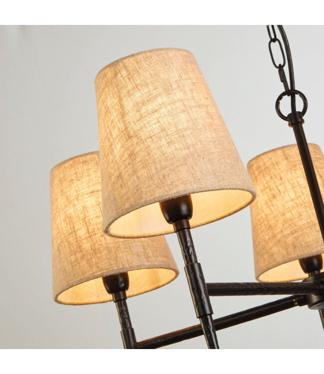 Searchlight Rustikale Pendelleuchte Gothic 5L - Schwarz