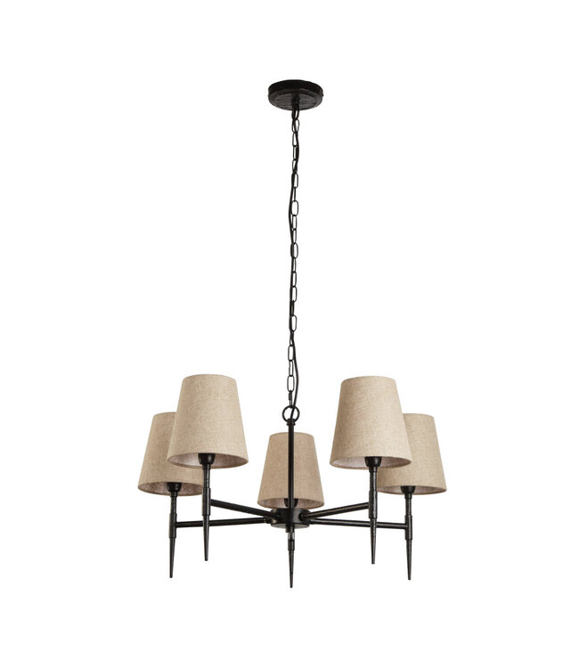 Searchlight Rustikale Pendelleuchte Gothic 5L - Schwarz