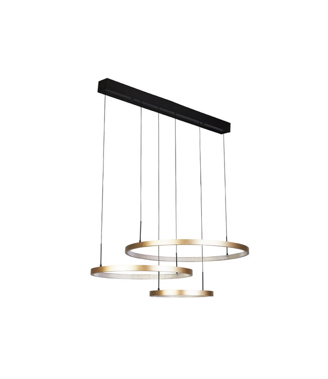 Searchlight Luxuriöse LED-Pendelleuchte Grace 3L - Schwarz/Gold