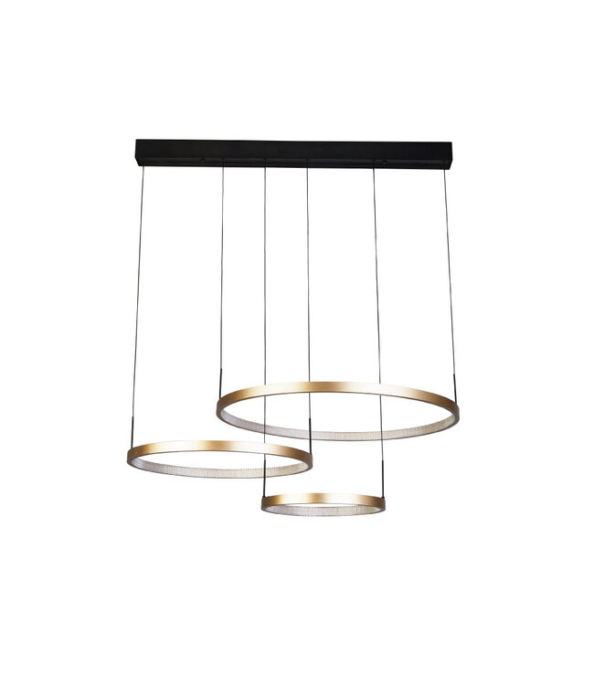 Searchlight Luxuriöse LED-Pendelleuchte Grace 3L - Schwarz/Gold
