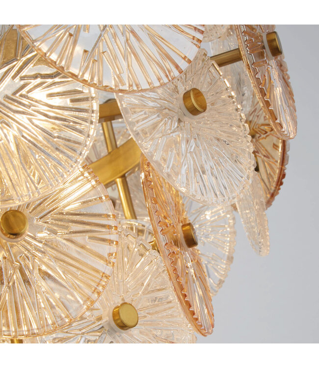 Searchlight Elegante Pendelleuchte Wagon Wheel 5L - Bronze/Bernstein