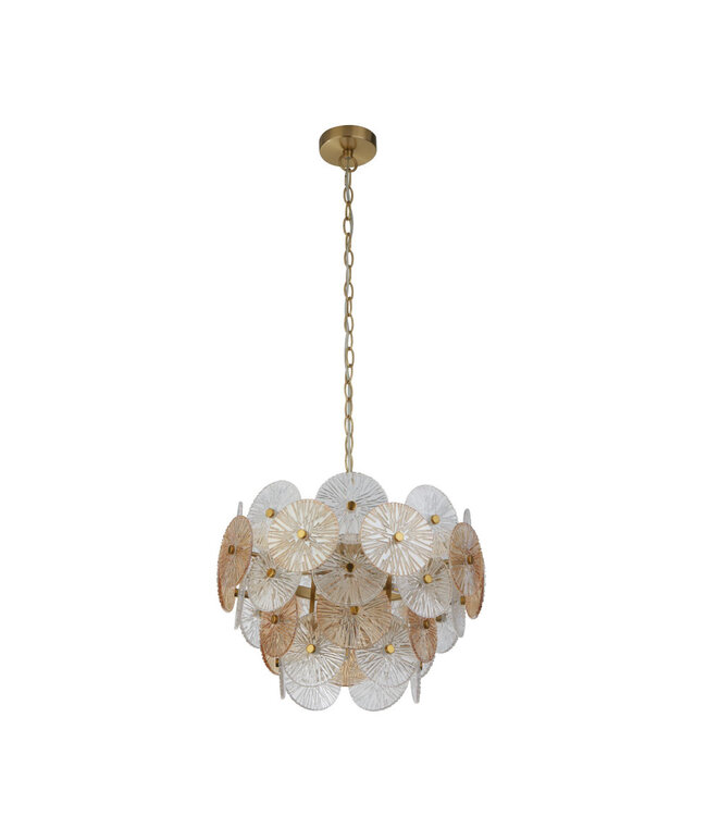 Searchlight Elegante Pendelleuchte Wagon Wheel 5L - Bronze/Bernstein