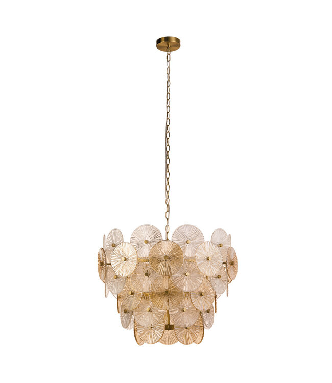 Searchlight Elegante Pendelleuchte Wagon Wheel 9L - Bronze/Bernstein