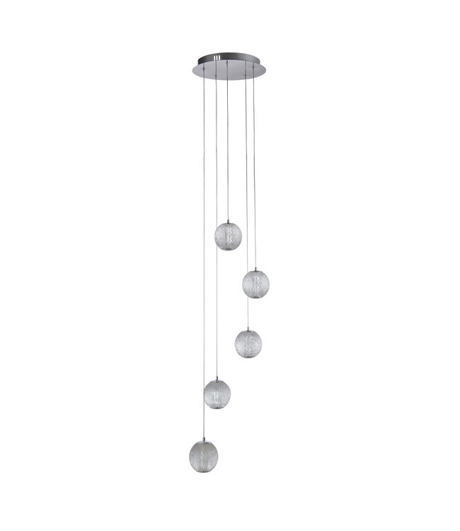 Searchlight Elegante LED-Pendelleuchte Allure 5L Vide - Chrom