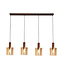 Searchlight Elegante Pendelleuchte Sweden 4L - Bernstein/Mokka
