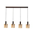 Searchlight Elegante Pendelleuchte Sweden 4L - Bernstein/Mokka