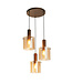 Searchlight Elegante Pendelleuchte Sweden 3L Vide - Bernstein/Mokka