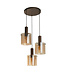 Searchlight Elegante Pendelleuchte Sweden 3L Vide - Bernstein/Mokka