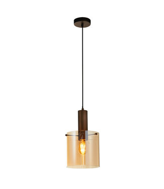 Searchlight Pendelleuchte Sweden 1L - Bernstein/Mokka
