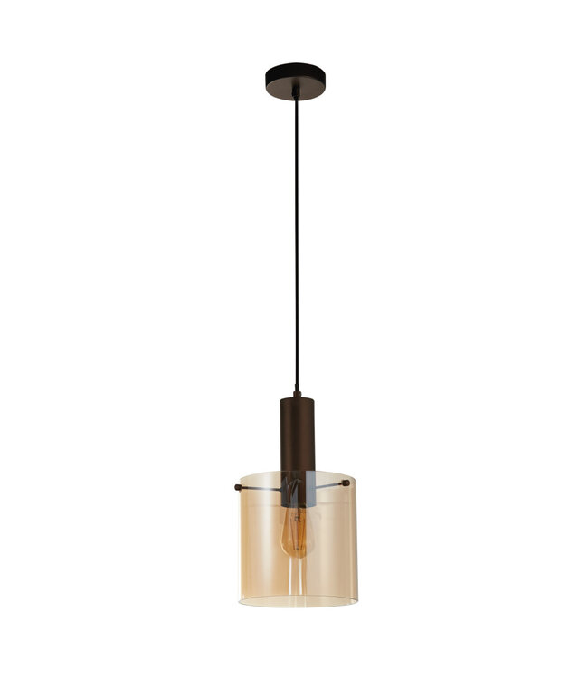 Searchlight Elegante Pendelleuchte Sweden 1L - Bernstein/Mokka